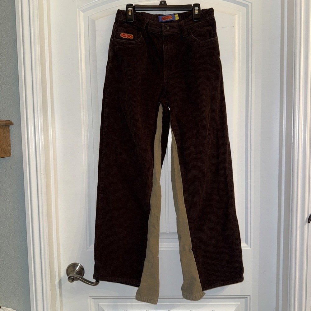 Empyre corduroy pants 27 Brown Two Tone Y2K Wide Leg